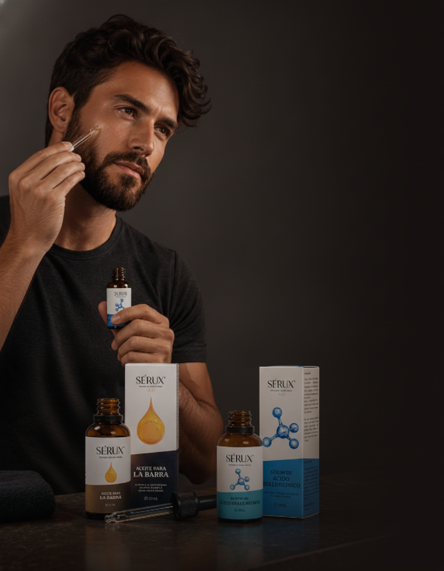 Kit Sérux — Aceite para Barba + Sérum de Ácido Hialurónico